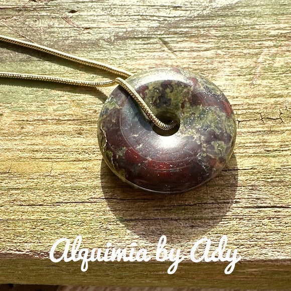 Maxi  Donut circle big pendant gold chunky necklace statement bohemian - Picture 1 of 1